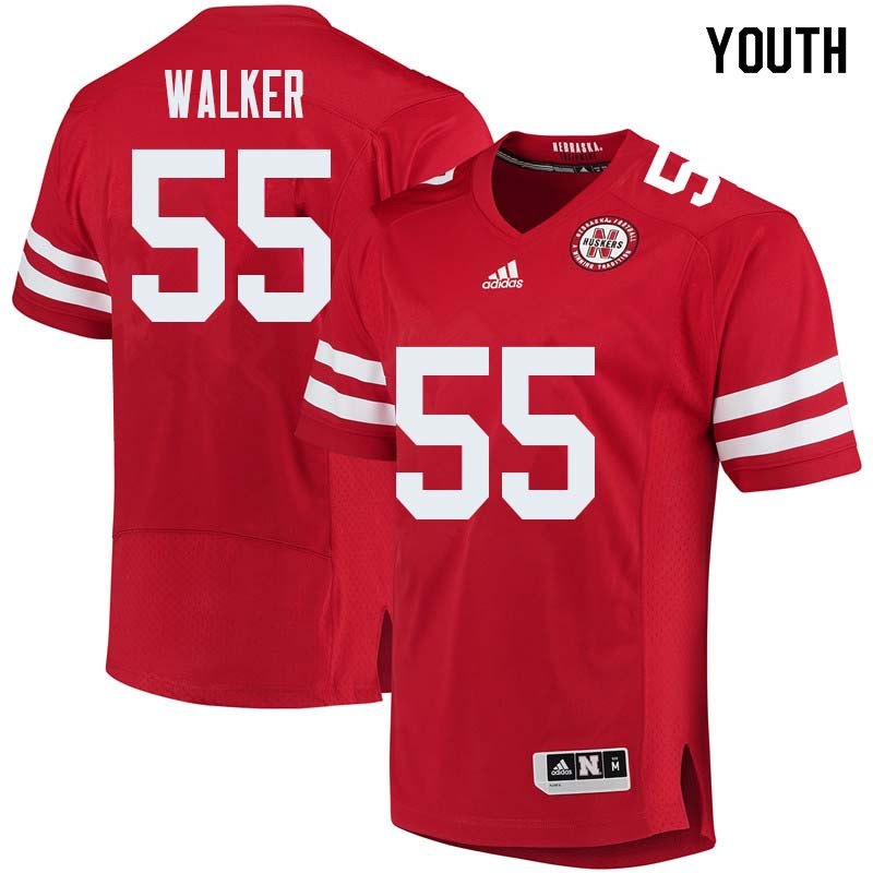Youth #55 Chris Walker Nebraska Cornhuskers College Football Jerseys Sale-Red